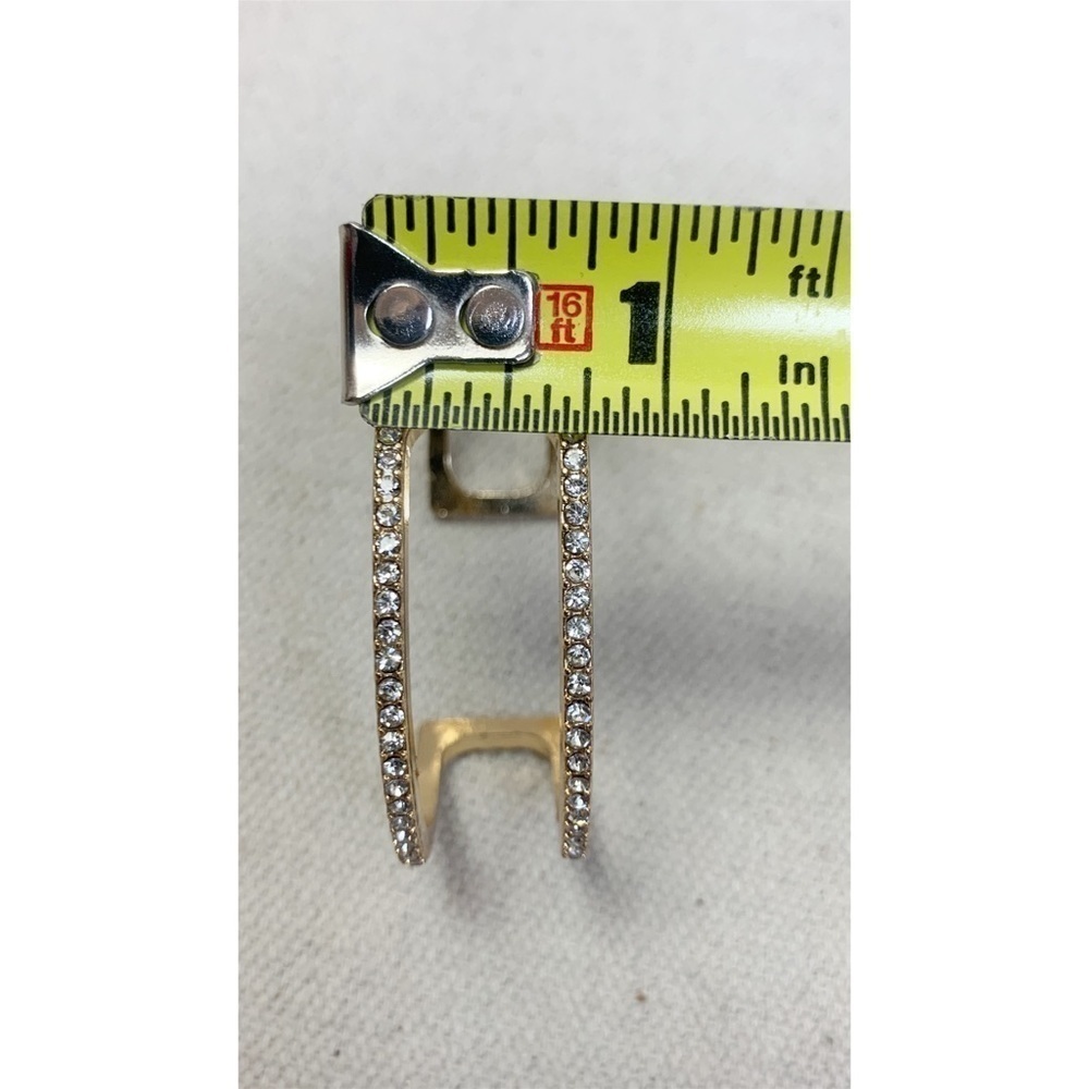 Gold Rhinestone H Cuff Bracelet - Picture 5 of 5